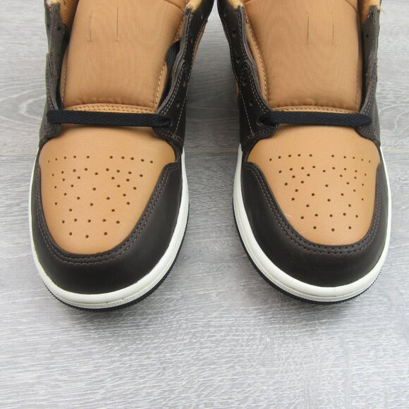 Air Jordan 1 Mid SE Sneakers Men's Size 9 Flax Baroque Brown NEW - Picture 5 of 14